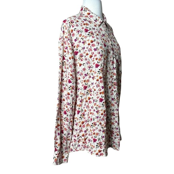 BeachLunchLounge Viscose Floral Long Sleeve Button Down Size XL - Picture 3 of 7